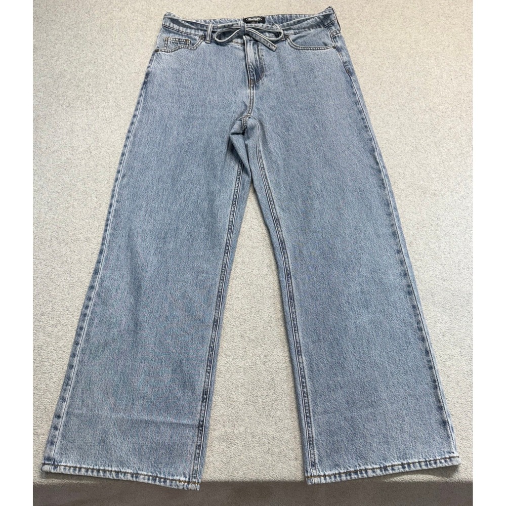 Buffalo David Bitton Womens 6 Wide Leg Jeans High Rise Belted Retro Classic